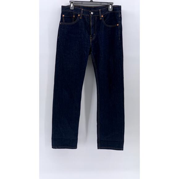 LEVI'S Men's Rinsed Indigo Denim 505 Regular-Fit Straight-Leg Jeans SZ 31X30 - Picture 1 of 10